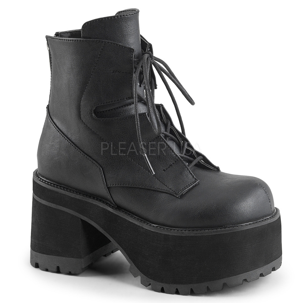 Platform Gothic Heel Lace Up Ankle Boots